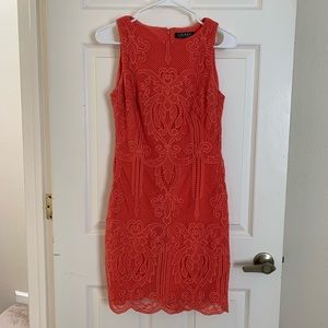 Coral Lauren Ralph Lauren Lace Dress